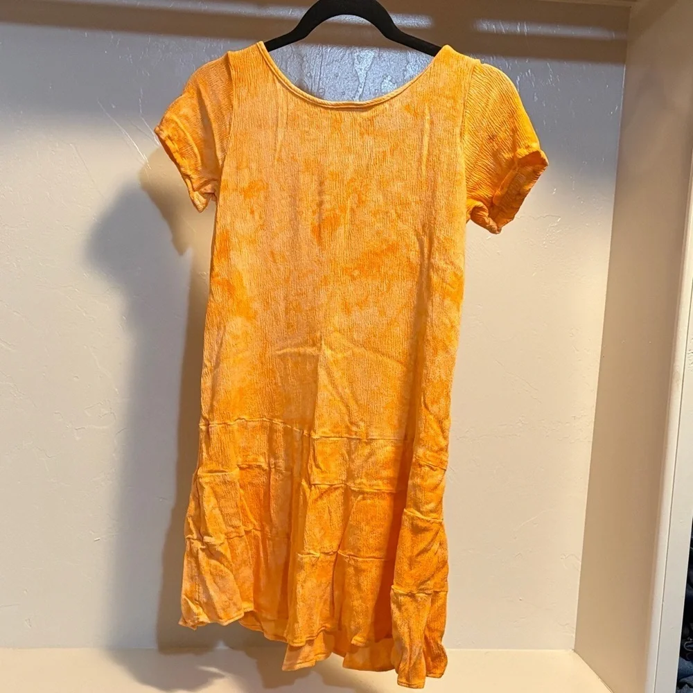 CIMARRS Orange Tie-Dye Mini Dress